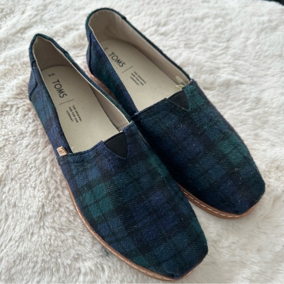 TOMS Checkered Slip-On shoe - Black, Green and Blue - Picture 3 of 7